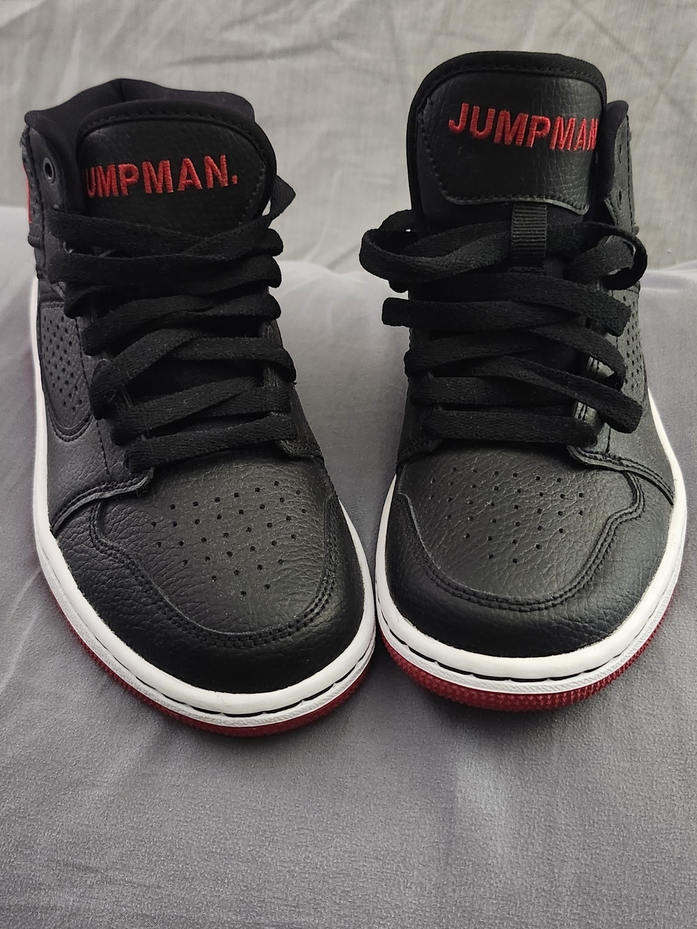Jordan Kids Black and Red High-Top Sneakers. Never Worn